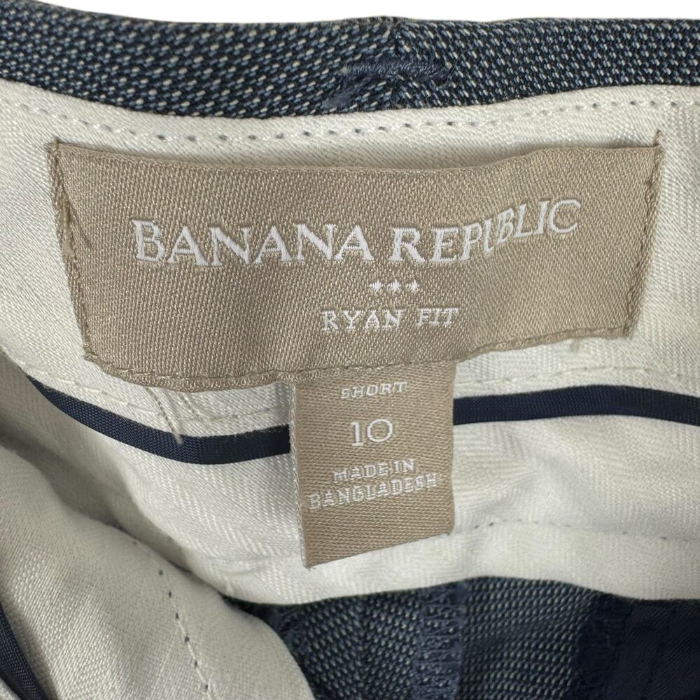 Banana Republic Blue Checkered Ryan Fit Mid Rise Straight Pants‎ Office Wear 10P - Picture 6 of 8